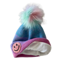 Rainbow Pom Kids Winter Hat