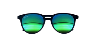 The Classic Big Kid Sunny- Black with Mirror Green Lens