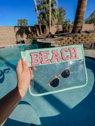 Clear Zipper "Beach" Pouch